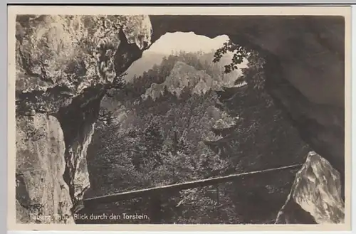 (28265) Foto AK Tabarz, Blick durch den Torstein 1929