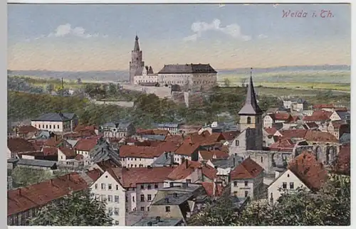 (27676) AK Weida, Thüringen, Osterburg, Stadtansicht, vor 1945