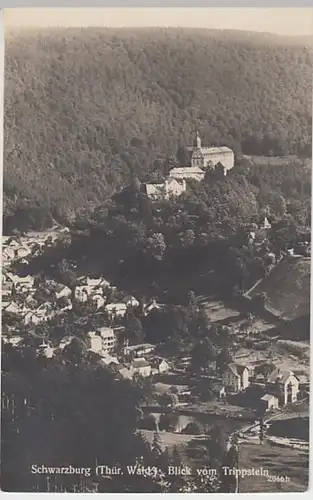 (23555) Foto AK Schwarzburg, Blick vom Trippstein, vor 1945