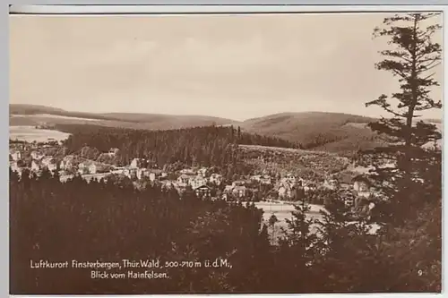 (18624) Foto AK Finsterbergen, Panorama, Blick v. Hainfelsen, vor 1945
