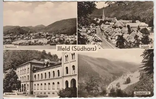 (17890) Foto AK Ilfeld, Harztor, Krankenhaus, Brandesbach Tal 1958