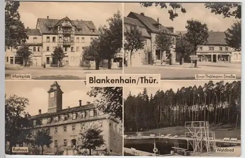 (16604) AK Blankenhain, Waldbad, E. Thälmann Str., Markt, Rathaus 1961
