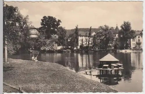 (16597) Foto AK Bad Salzungen, Burgsee 1961