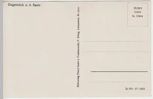 (11692) Foto AK Ziegenrück, Panorama, vor 1945