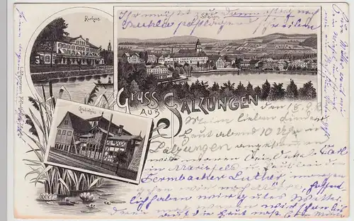 (115773) AK Gruss aus Salzungen, Mehrbild Litho 1899