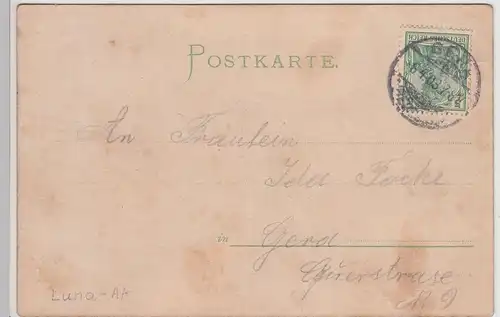 (115656) AK Gera, Schloss Osterstein, imit. Seidenkarte 1908