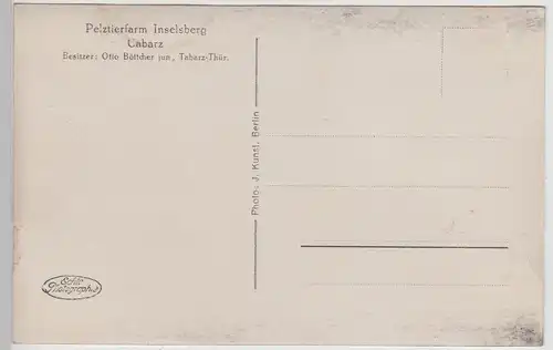 (115179) Foto AK Cabarz, Pelztierfarm Inselsberg 1930/40er