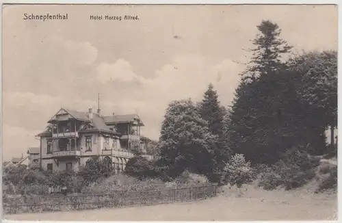 (114675) AK Schnepfenthal (Waltershausen), Hotel Herzog Alfred 1910