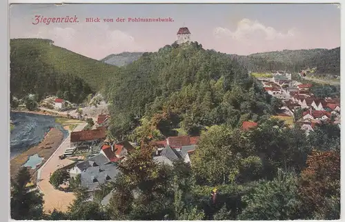 (114135) AK Ziegenrück, Panorama, Blick von der Pohlmannsbank 1928