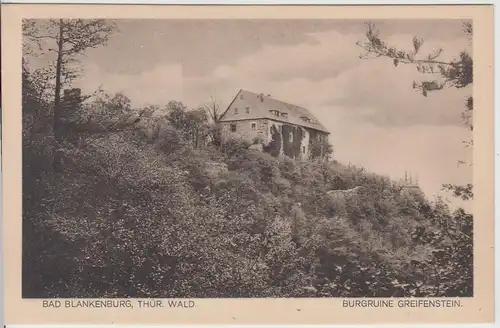 (113816) AK Bad Blankenburg, Burg Greifenstein, Ruine, vor 1945