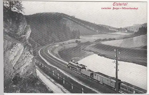 (113774) AK Elstertal zwischen Berga und Wünschendorf, Eisenbahn, vor 1945