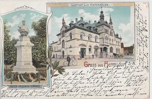 (113708) AK Gruß aus Hermsdorf, Thür., Gasthof zum Ratskeller, gel. 1921