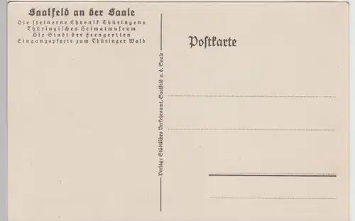 (112345) Künstler AK Saalfeld, Saale, Saalstraße 18. Jahrhundert, Karte vor 1945