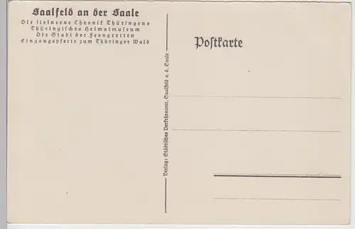 (112344) Künstler AK Saalfeld, Saale, Brücke, Handelsverkehr Mittelalter, v.1945