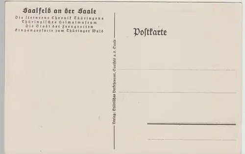 (112336) Künstler AK Saalfeld Saale, Sturm auf Benediktinerkloster 1650, v.1945