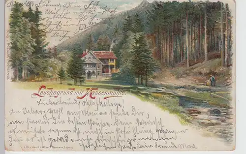 (112101) Künstler AK Lauchagrund, Massemühle, Litho 1900