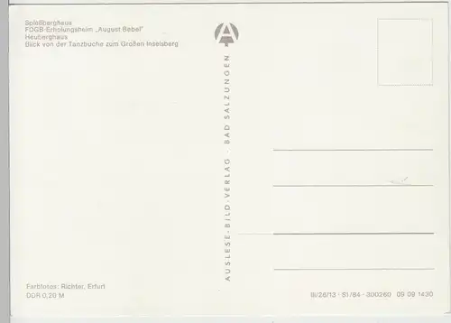 (111673) AK Friedrichroda, Spießberghaus, Heuberghaus, Großer Inselsberg DDR 198