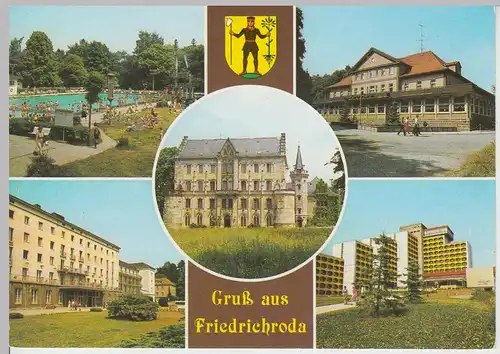 (111672) AK Friedrichroda, Schwimmbad, FDGB Erholungsheime DDR 1985