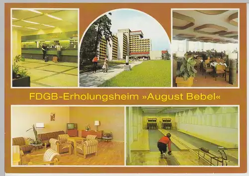 (111670) AK Friedrichroda, FDGB Erholungsheim August Bebel, Mehrbildkarte DDR 19