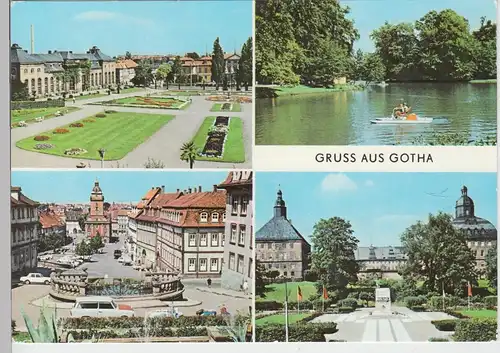 (111617) AK Gotha, Orangerie, Gondelteich, Hauptmarkt, Schloss Friedenstein DDR