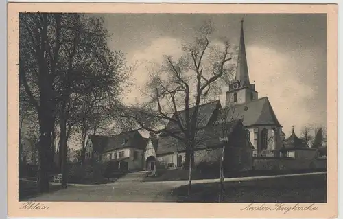 (110984) AK Schleiz, An der Bergkirche, 1926