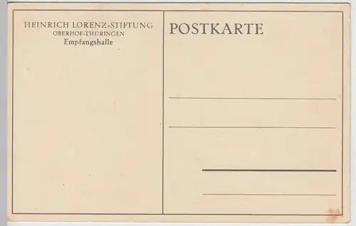 (110810) AK Oberhof i.Th., Heinrich Lorenz-Stiftung, Empfangshalle 1920er