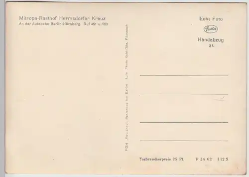 (110737) Foto AK Rasthof Hermsdorfer Kreuz, Autobahn Berlin - Nürnberg, 1962