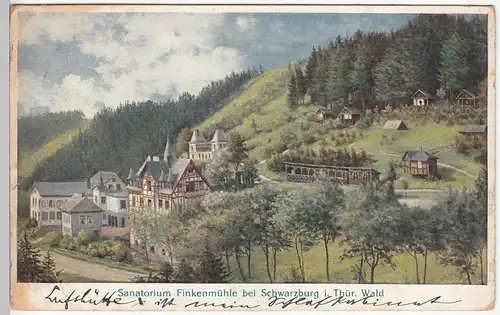 (110484) AK Schwarzburg i. Thür., Sanatorium Finkenmühle, 1909