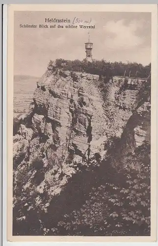 (110298) AK Heldrastein m. Aussichtsturm, Blick a.d. Werratal 1922