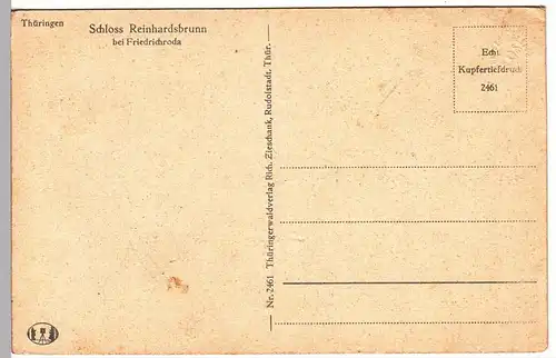 (109590) AK Schloss Reinhardsbrunn, Friedrichroda, vor 1945