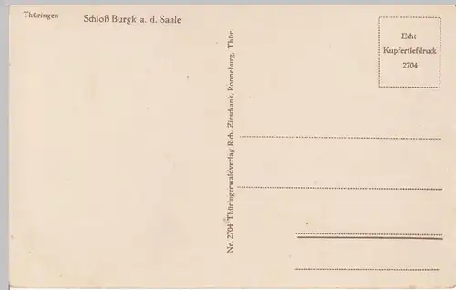 (109519) AK Schloss Burgk, Saale, Thüringen, ab 1920