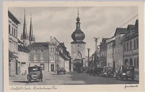 (109286) AK Saalfeld, Saale, Blankenburger Tor, vor 1945