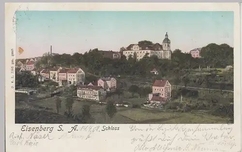 (108829) AK Eisenberg, Ort mit Schloss 1902