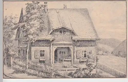 (108673) Künstler AK Gehlberg i.Th., Landhaus Krause 1917