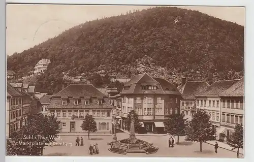 (108649) Foto AK Suhl, Marktplatz mit Domberg, 1929