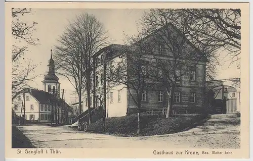 (108643) AK St. Gangloff i.Th., Gasthaus Zur Krone, vor 1945