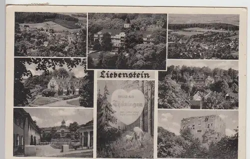 (108635) AK Bad Liebenstein i.Th., Mehrbildkarte 1950