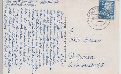 (108635) AK Bad Liebenstein i.Th., Mehrbildkarte 1950