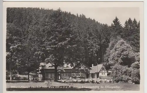 (108593) Foto AK Oberhof i.Th., Untere Schweizerhütte im Silbergraben, vor 1945