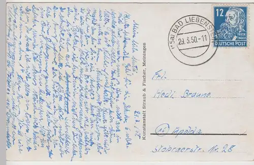 (108592) AK Bad Liebenstein i.Th., Badehaus u. Brunnentempel, 1950