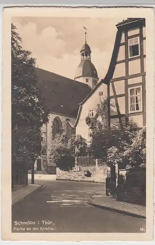 (108477) Foto AK Schmölln, Thüringen, Partie an der Kirche, vor 1945