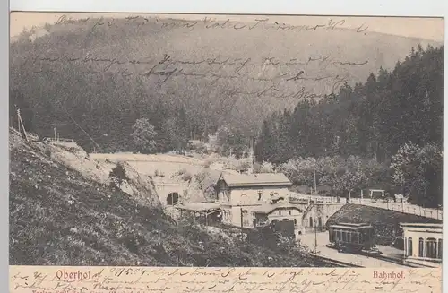 (108424) AK Oberhof, Bahnhof, Waggon 1904