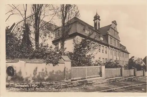 (107957) Foto AK Schleiz, Thüringen, Oberschule, Aufbauschule, vor 1945