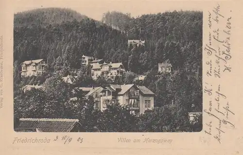 (107942) AK Friedrichroda, Villen am Herzogsweg 1903