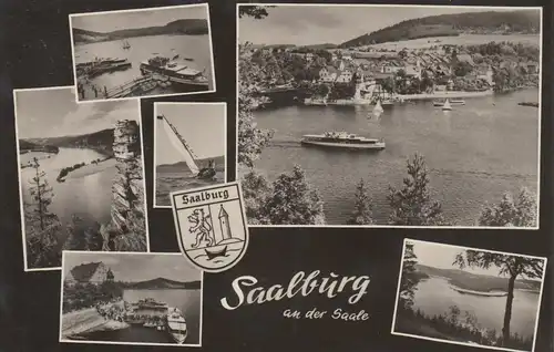 (107935) Foto AK Saalburg, Saale, Bleilochtalsperre, Schiffe, Mehrbildkarte 1965