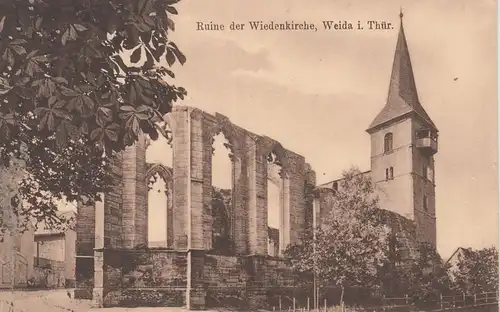 (107894) AK Weida, Thüringen, Ruine Wiedenkirche 1909