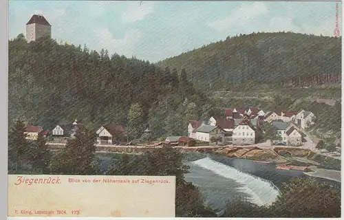 (106883) AK Ziegenrück, Blick von der Nähersaale, Kemenate, um 1904