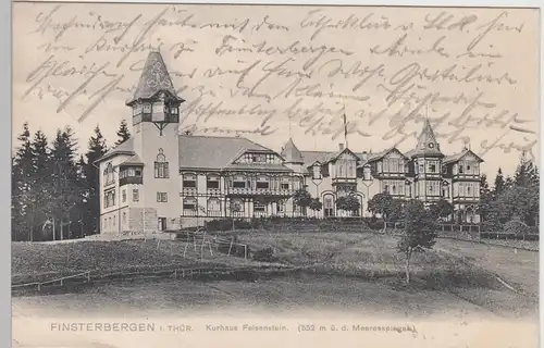 (106868) AK Finsterbergen, Thüringen, Kurhaus Felsenstein 1906