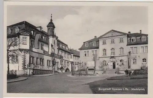 (106865) AK Ilmenau, Thüringen, Marktplatz, Rathaus 1953