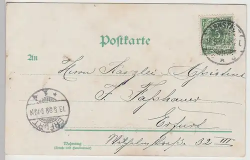 (106835) AK Gruß aus Arnstadt, Panorama, Riedtor 1899